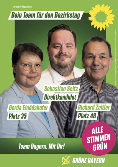 Wahlplakat Berzirkstagskandidat*innen Walkreis Pfaffenhofen a.d. Ilm