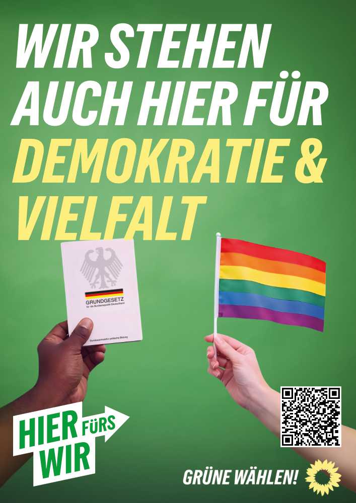 Wahlplakat Demokratie & Vielfalt