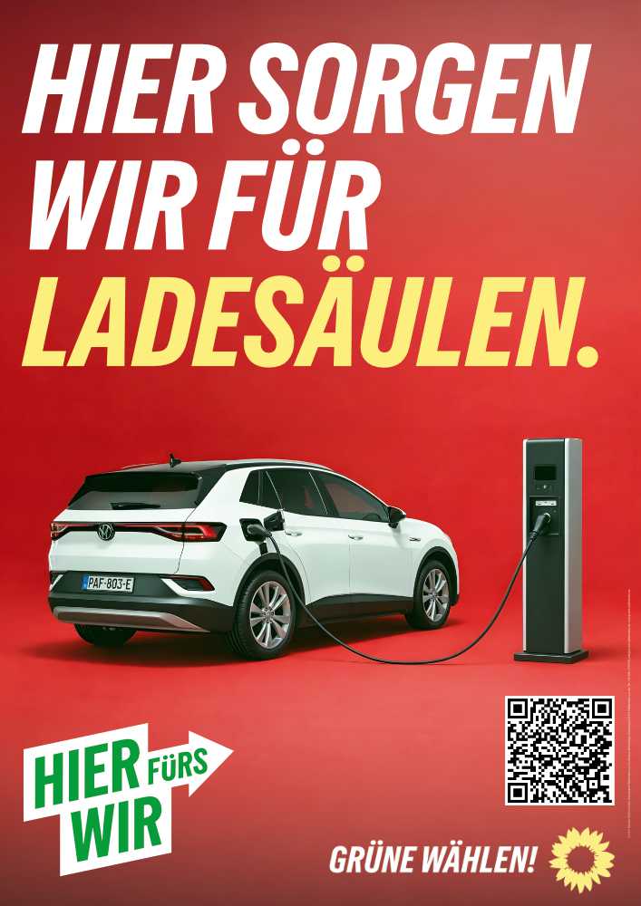 Wahlplakat E-Auto