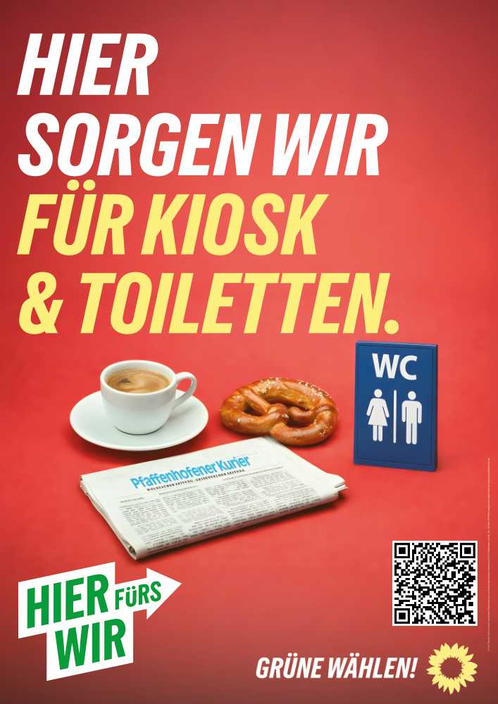 Wahlplakat Kiosk & Toiletten am Bahnhof