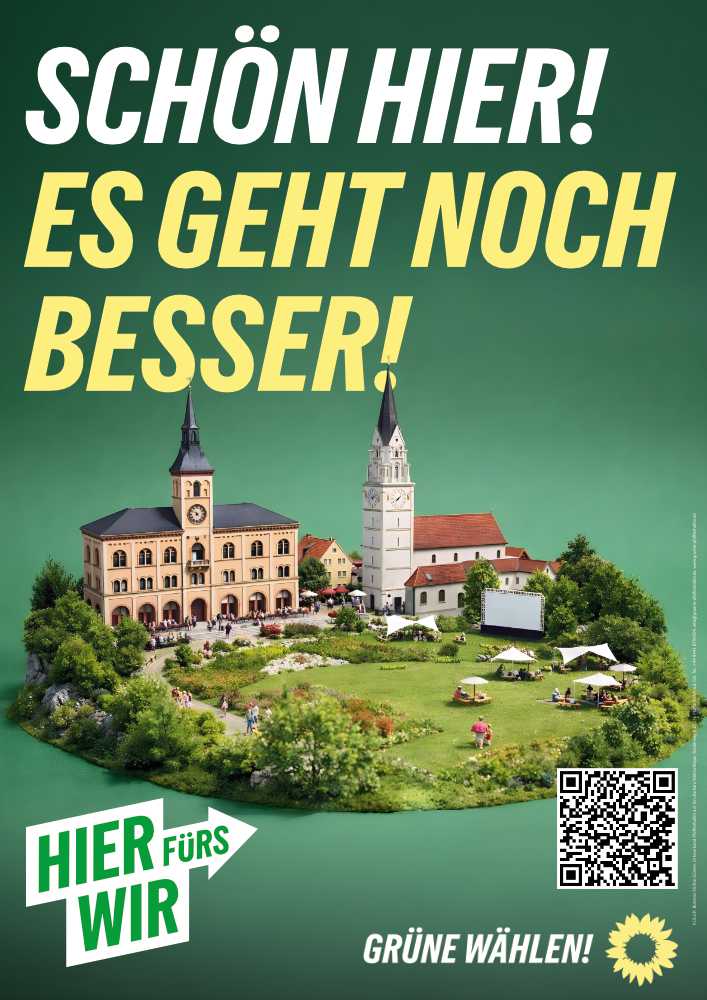 Wahlplakat Schön hier