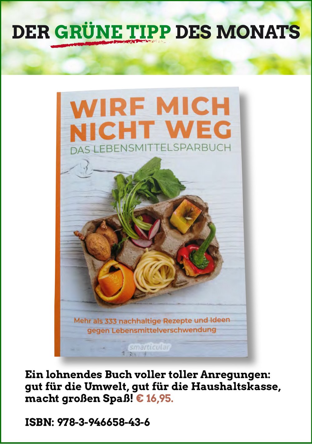Wirf mich nicht weg - Das Lebensmittelsparbuch