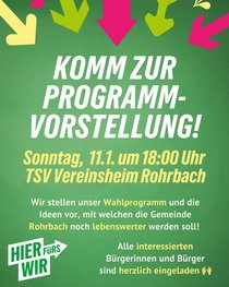 Programmvorstellung Kommunalwahl Grüne Rohrbach