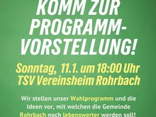 Programmvorstellung Kommunalwahl Grüne Rohrbach