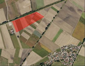 Ungefähre Darstellung der gewünschten Freiflächenphotovoltaik nordwestlich von Grillheim